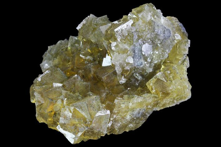 Yellow, Cubic Fluorite Crystal Cluster - Spain #98698
